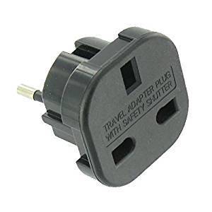 Plug adapter for Europ. Sockets (for om- & mantra boxing)